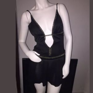 RARE Gizia Couture Plunging Neckline Mini Dress 36